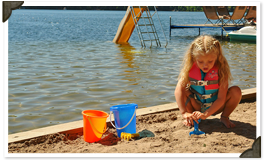 Beach at Black's Cliff Northern WI Lakeside Resort