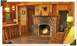 Fireplace at Black's Cliff Northern WI Lakeside Resort