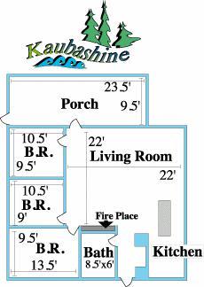 Floorplan for Kaubashine Cabin